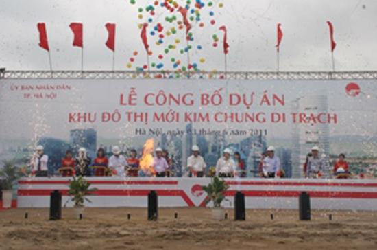 Dự án Kim Chung - Di Trạch đã được khởi công sau khi phải điều chỉnh quy hoạch.