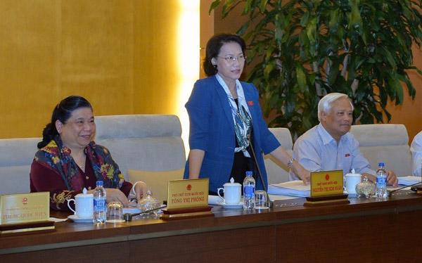 Chủ tịch Quốc hội Nguyễn Thị Kim Ngân phát biểu tại phiên họp thứ ba Uỷ ban Thường vụ Quốc hội.