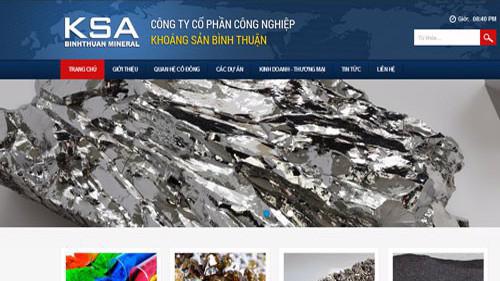 Trang web của Công ty Cổ phần Công nghiệp Khoáng sản Bình Thuận.