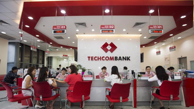 Một phòng giao dịch của Techcombank.