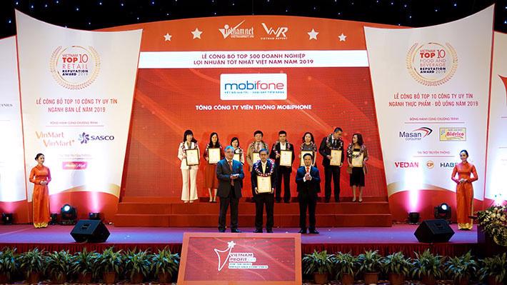 MobiFone được vinh danh Top 500 doanh nghiệp có lợi nhuận tốt nhất Việt Nam năm 2019. 
