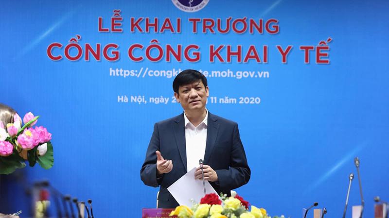 Bộ trưởng Bộ Y tế Nguyễn Thanh Long phát biểu tại buổi lễ. 