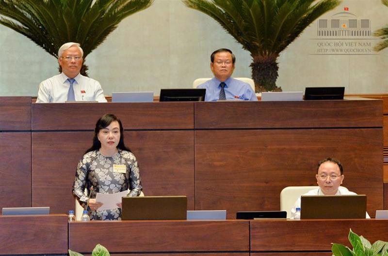 Bộ trưởng Nguyễn Thị Kim Tiến trả lời chất vấn đại biểu - Ảnh: TTXVN.