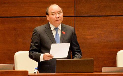 Thủ tướng Nguyễn Xuân Phúc trong một phiên chất vấn của Quốc hội.