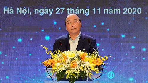 Thủ tướng Nguyễn Xuân Phúc phát biểu tại Diễn đàn Thanh niên khởi nghiệp 2020.