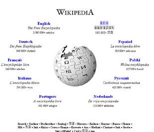 Trang chủ của Wikipedia.