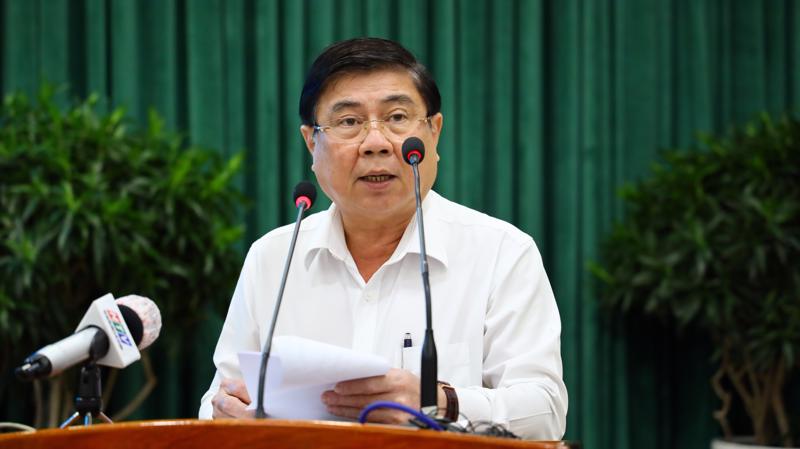 Chủ tịch UBND Tp.HCM Nguyễn Thành Phong phát biểu tại hội nghị trực tuyến tổng kết công tác chăm lo Tết Tân Sửu năm 2021 chiều ngày 18/2.