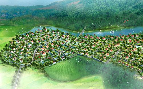 Phối cảnh khu biệt thự Đồi Cọ.<br>