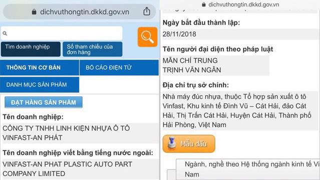 Thông tin trên Cổng thông tin quốc gia về đăng kí doanh nghiệp (https://dangkykinhdoanh.gov.vn/vn/Pages/Trangchu.aspx ).