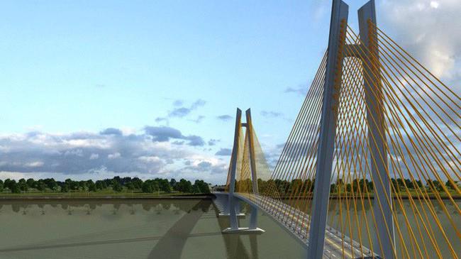 Cầu Mỹ Thuận 2 được xây dựng cách cầu Mỹ Thuận hiện tại khoảng 350m về phía thượng lưu.