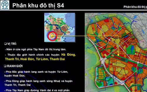 Bản đồ quy hoạch phân khu đô thị S4 do Viện Quy hoạch xây dựng Hà Nội lập.<br>