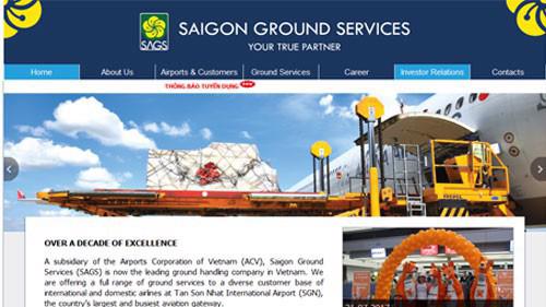Trang web của Công ty Cổ phần Phục vụ Mặt đất Sài Gòn.