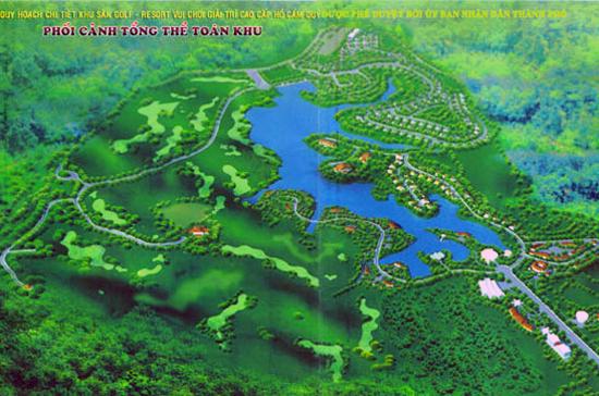 Phối cảnh dự án sân golf - resort hồ Cẩm Quỳ.