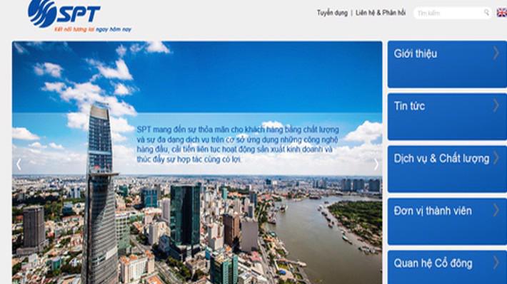 Trang web của Công ty Cổ phần Dịch vụ Bưu chính Viễn thông Sài Gòn (SPT).