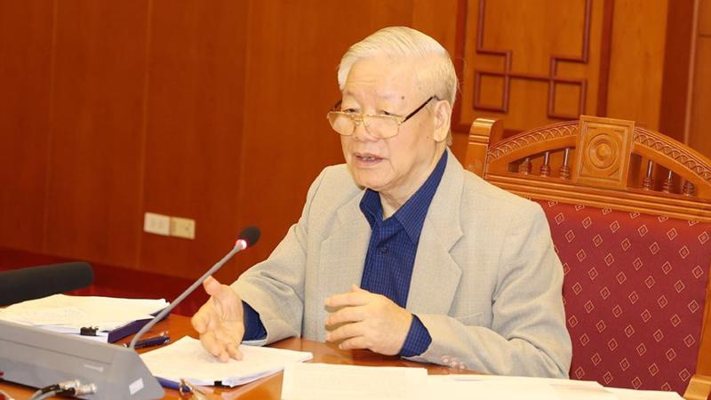 Tổng bí thư, Chủ tịch nước Nguyễn Phú Trọng chủ trì cuộc họp.