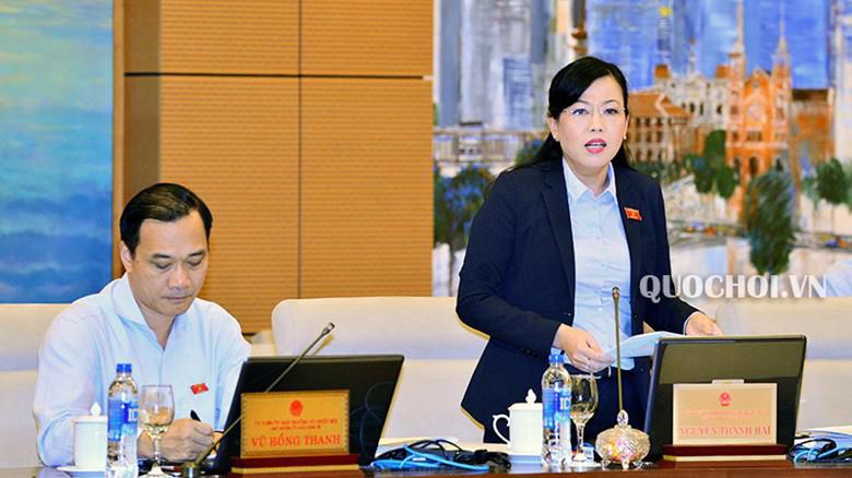 Trưởng ban Dân nguyện Nguyễn Thanh Hải trình bày báo cáo giám sát.