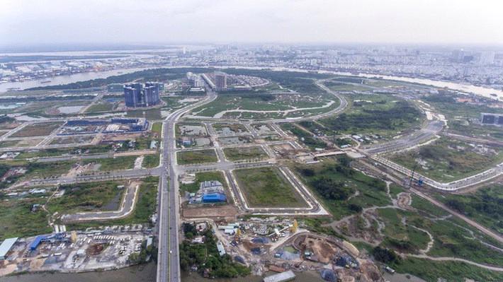 Khu đô thị Thủ Thiêm được xây dựng bên bờ Đông sông Sài Gòn, đối diện quận 1, với tổng diện tích 657 ha.