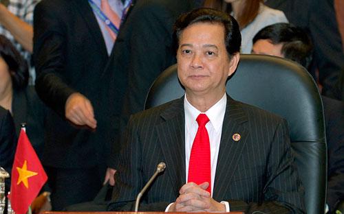 Thủ tướng Nguyễn Tấn Dũng phát biểu tại Hội nghị ngày 9/10.<br>