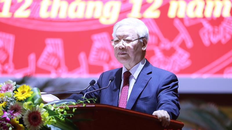 Tổng bí thư, Chủ tịch nước Nguyễn Phú Trọng phát biểu tại hội nghị.