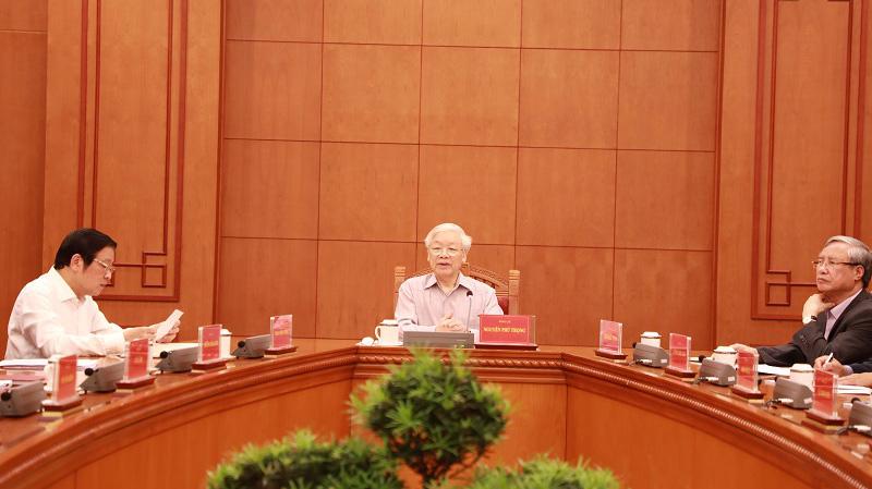 Tổng Bí thư, Chủ tịch nước Nguyễn Phú Trọng chủ trì cuộc họp. 