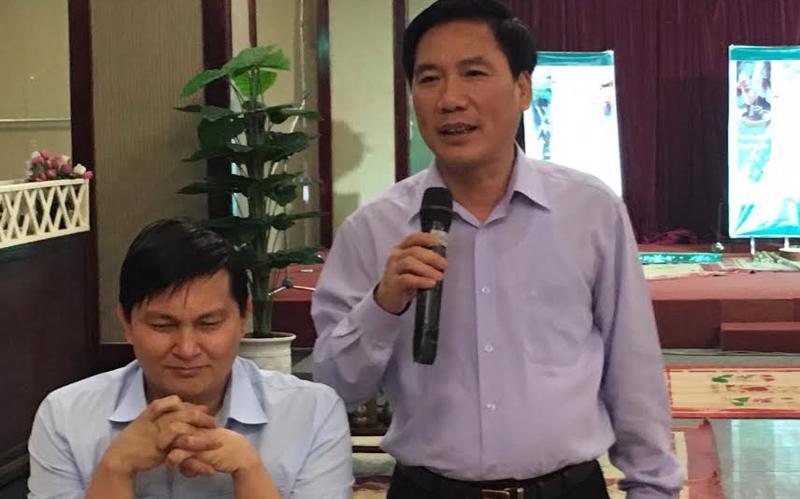 Chủ tịch UBND tỉnh Thái Nguyên, ông Vũ Hồng Bắc trong một buổi "Trà Thái doanh nhân" của tỉnh.