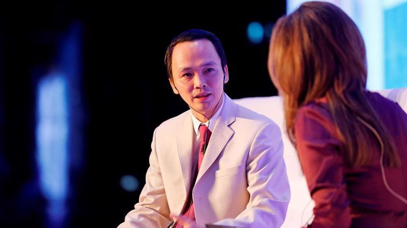 Ông Trịnh Văn Quyết tại một sự kiện do Bloomberg tổ chức, diễn ra trong năm 2017.