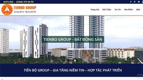 Trang web của Công ty cổ phần Tập đoàn Tiến Bộ (mã TTB).
