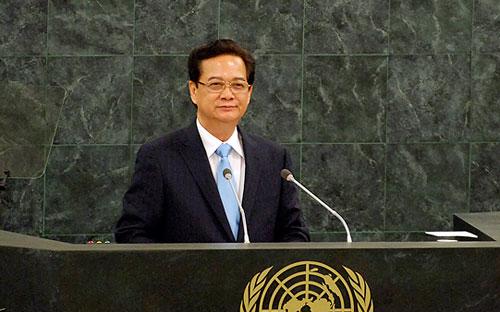 <b></b>Thủ tướng Nguyễn Tấn Dũng tại phiên thảo luận cấp cao Đại hội đồng Liên hiệp quốc khóa 68 tại New York, Hoa Kỳ<b>.<br></b>