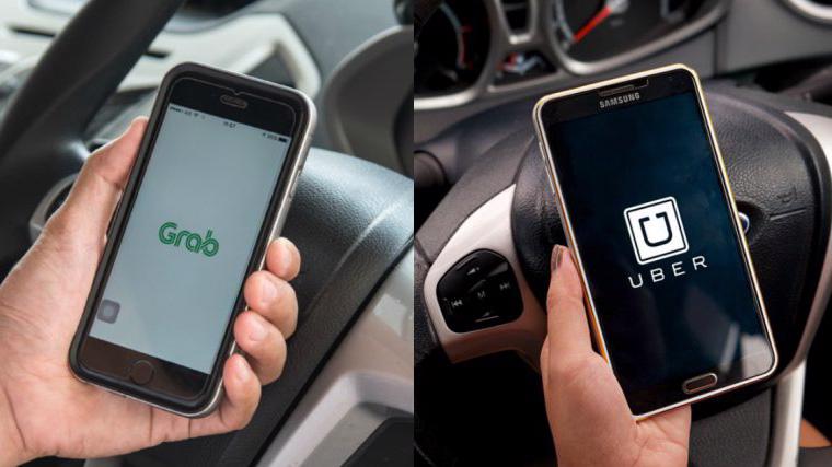 Uber và Grab đang bị cho là cạnh tranh không công bằng với taxi truyền thống trong nước. 