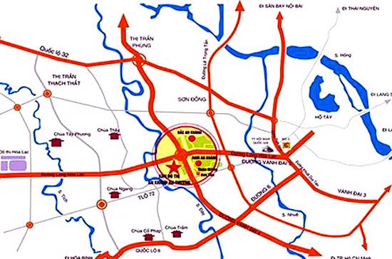 Đường vành đai 4 sẽ kết nối nhiều khu đô thị của Thủ đô.