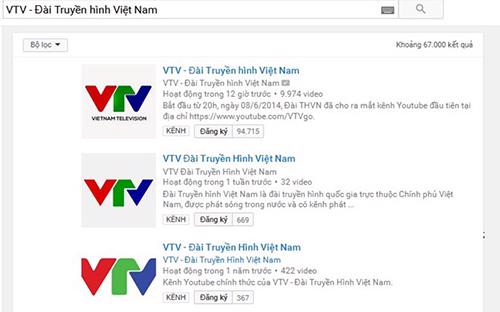 Kênh “VTV - Đài Truyền hình Việt Nam” hoạt động trên Youtube từ tháng 6/2014, với gần 10.000 video được đăng tải, và có gần 95.000 lượt đăng ký theo dõi của người dùng.