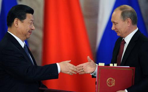 Chủ tịch Trung Quốc Tập Cận Bình và Tổng thống Nga Putin.<br>
