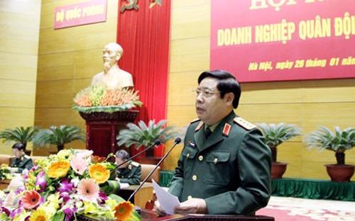 Đại tướng Phùng Quang Thanh, Bộ trưởng Quốc phòng giao nhiệm vụ cho các 
doanh nghiệp quân đội - Ảnh: Cổng thông tin điện tử Bộ Quốc phòng.