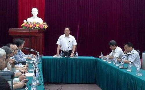 Bộ Giao thông Vận tải họp báo công bố kết quả thi tuyển Tổng cục trưởng Tổng cục Đường bộ Việt Nam - Ảnh: GTVT.<br>