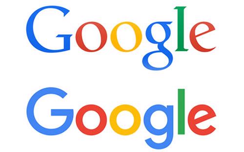 Logo cũ và logo mới (bên dưới) của Google.