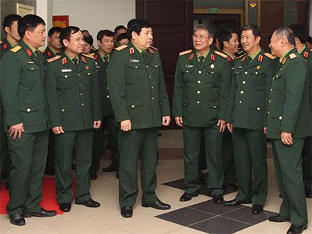 Đại tướng Phùng Quang Thanh, Bộ trưởng Bộ Quốc phòng, tại hội nghị quân chính Tổng cục 2, tháng 1/2014 - Ảnh: QĐND.<br>