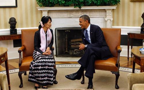 Tháng 9 vừa qua, bà Aung San Suu Kyi, nhà lãnh đạo phe đối lập tại Myanmar, đã có cuộc gặp với Tổng thống Mỹ Barack Obama.