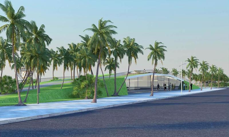 Một phối cảnh của dự án&nbsp;cải tạo, nâng cấp bãi biển phía Đông đường Hồ Xuân Hương, Sầm Sơn.