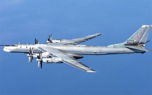 Một máy bay chiến đấu Tu-95 của Nga - Ảnh: RAF/MOD/Bloomberg.