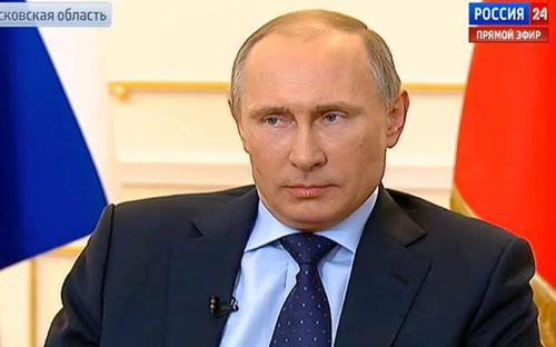 Tổng thống Nga trong cuộc họp báo chiều nay (4/3) - Ảnh: ABC News.<br>