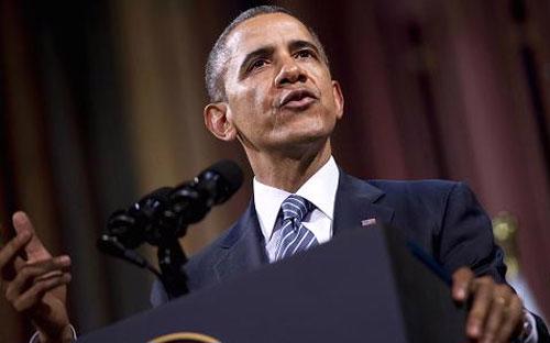 Tổng thống Mỹ Barack Obama phát biểu tại Brussels, Bỉ, ngày 26/3 - Ảnh: AFP/Getty.<br>
