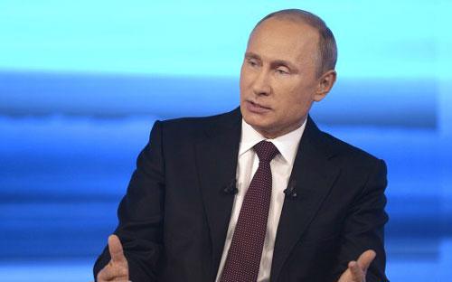 Đây là cuộc "Đối thoại trực tiếp với Vladimir Putin" lần thứ 12 giữa Tổng thống Nga và công dân nước này - Ảnh: RIA Novosti.<br>