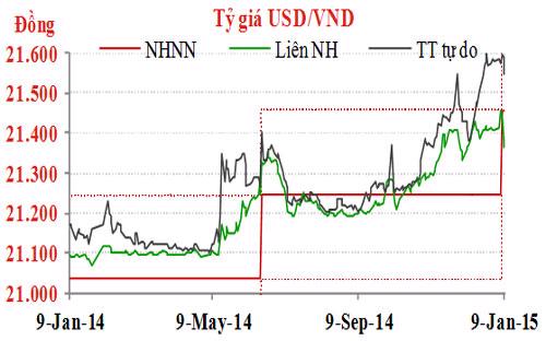 Diễn biến tỷ giá USD/VND trong một năm qua - Nguồn: TNG Holdings Việt Nam.<br>