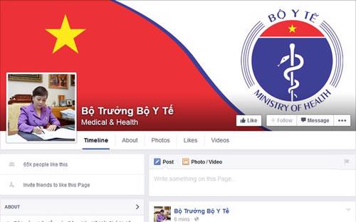 Giao diện trang Facebook cá nhân của Bộ trưởng Bộ Y tế Nguyễn Thị Kim Tiến.<br>