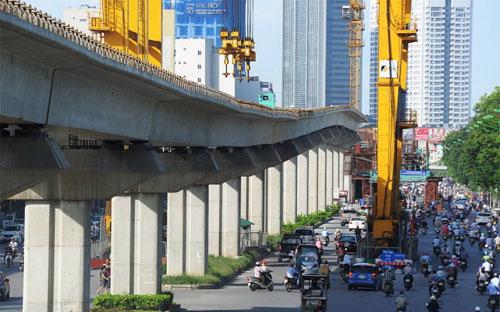 Đường sắt Cát Linh - Hà Đông, một dự án được đầu tư có nguồn vốn ODA - Ảnh: Tuổi Trẻ.