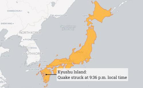 Tâm chấn của trận động đất nằm ở thị trấn Mashiki, tỉnh Kumamoto có 34 nghìn cư dân sinh sống - Ảnh: Bloomberg.