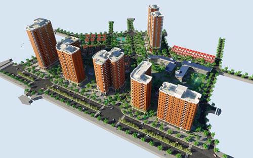 Phối cảnh khu đô thị mới Nghĩa Đô.