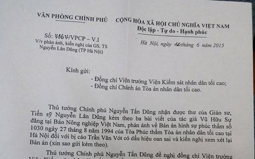 Ngày 26/2/1994, Trần Văn Vót bị Toà án tỉnh Nam Hà tuyên phạt tù chung thân vì 4 tội danh, trong đó có tội Giết người.<br>