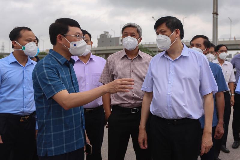 Đoàn công tác của Bộ Y tế kiểm tra công tác phòng chống dịch Covid-19 tại Khu công nghiệp Quang Châu, tỉnh Bắc Giang.