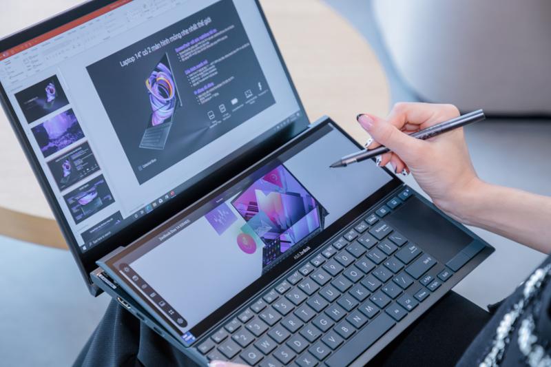Laptop Asus ZenBook Duo 14 vừa ra mắt tại thị trường Việt Nam, giá từ 33,99 triệu đồng.